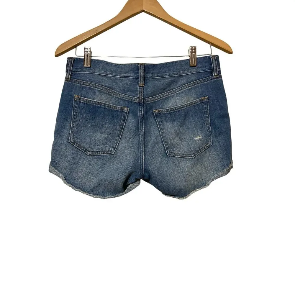 J Crew Womens Denim Jean Shorts Size‎ 25 Cuffed stretch
